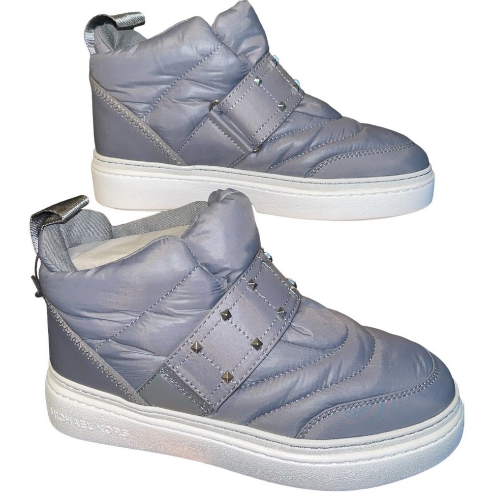 🌹WOMEN BOOTS SIZE 8  MICHAEL MICHAEL KORS STIRLING MID In Heather Grey - Picture 2 of 12